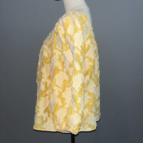 Anthropologie Yellow and White Blouse - Picture 7 of 8